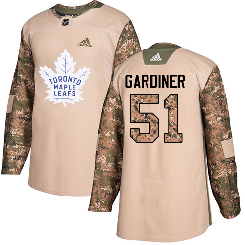 Adidas Maple Leafs #51 Jake Gardiner Camo Authentic Veterans Day Stitched NHL Jersey - Click Image to Close